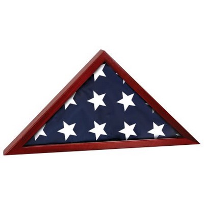 Rosewood Finish Flag Display Case