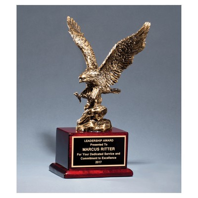 Eagle Resin Cast on Rosewood Piano Finish Base