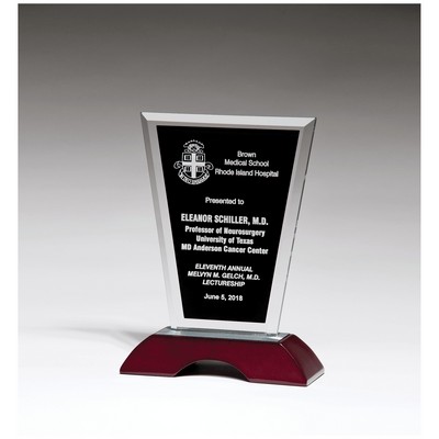 Black Glass with High Gloss Rosewood Base