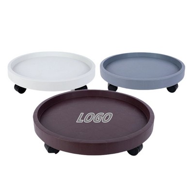 Movable Flower Pot Tray with Wheels and Thickened Design