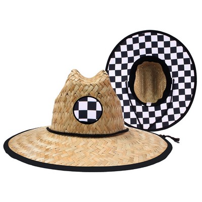 Lifeguard Straw Hat Patch And Full Color Underbrim Imprint