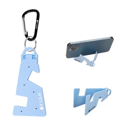 V-Shaped Plastic Phone Stand w/ Carabiner