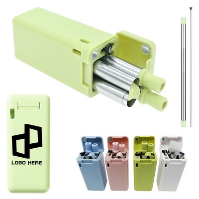 Foldable Straws W/ Silicone Case