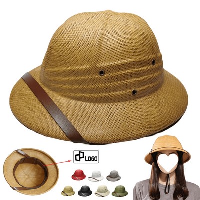 Adults' Summer Riding Sun Protective Straw Hat