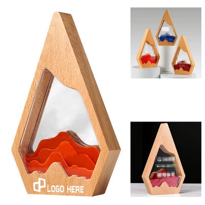 Water-Drop Shape Acrylic Award With Wooden Frame