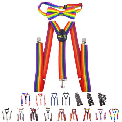 Striped Pride Bow Tie & Suspender Set