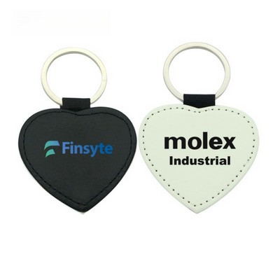 Heart Shaped PU Leather Keychain
