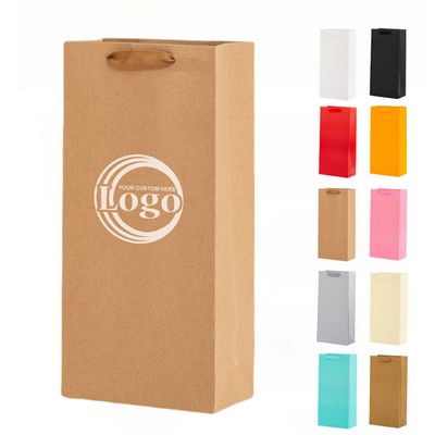 Paper Wine Gift Tote Bag for Two Bottles