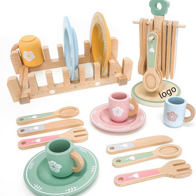 Wooden Play Kitchen Accessories Toys