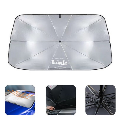 Foldable Car Windshield Sunshade Umbrella with Durable Steel Skeleton