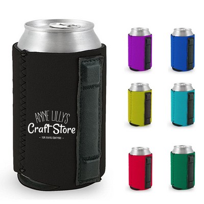 Neoprene Collapsible Beer Can Holder with Elastic Strap