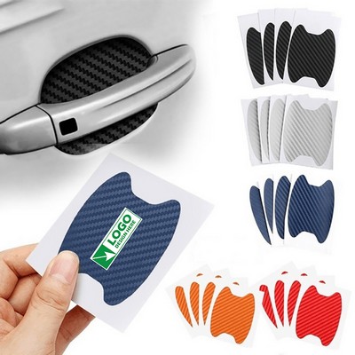 4PCS Carbon Fiber Anti-Scratches Car Door Handle Sticker
