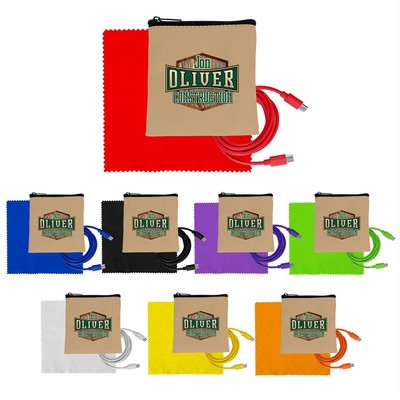 Tan Executive C to C Cable & Cloth Set