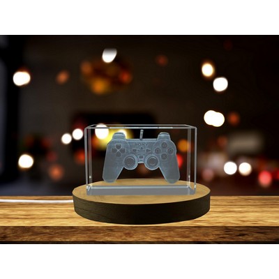 3D Engraved Crystal Game Controller Trophy Award - Retro Gaming Recognition from 1997
