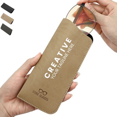 Soft Leather Sunglass Case Portable Glasses Pouch