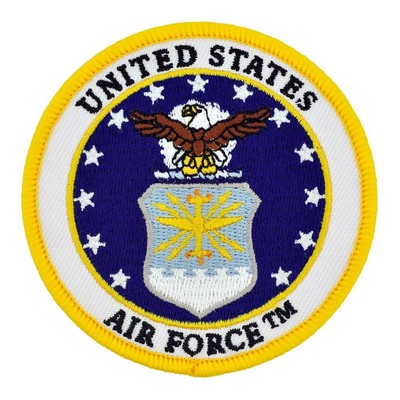 Officially Licensed U.S. Air Force Round Logo Embroidered Patch - Velcro