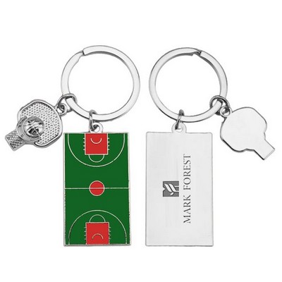 Basketball Court Keychain