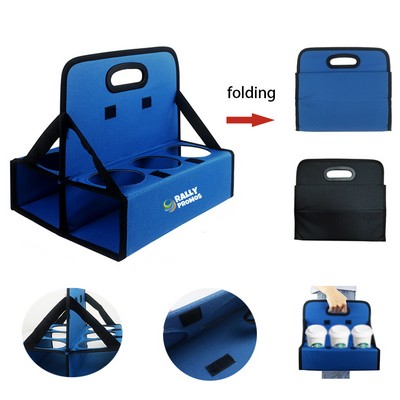 Portable Foldable Travel 6 Coffee Drink Carrier with Handle Reusable Cup Holder