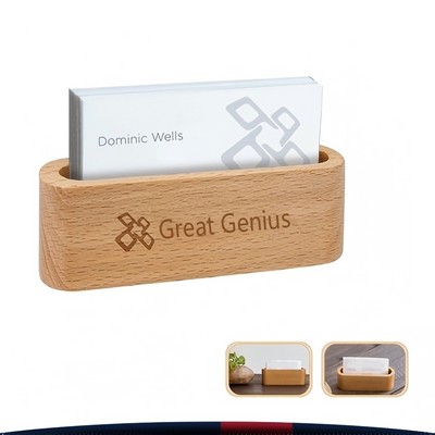 Beech Wood Business Card Holder