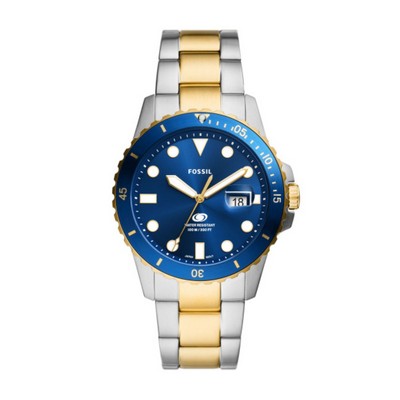 Fossil Blue Dive Three-Hand Date Two-Tone Stainless Steel Watch