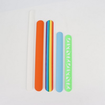 Rainbow Silicone Slap Bracelet Wristband 9 x 1"