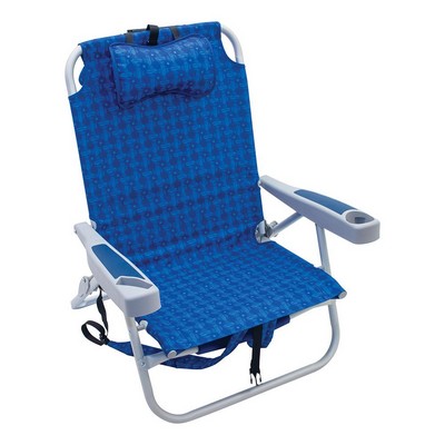 Rio 4-Position Backpack Beach Chair W Cooler - Blue