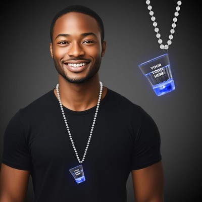 Blue LED 2 Oz. Shot Glass Medallion (Full Color Imprint)