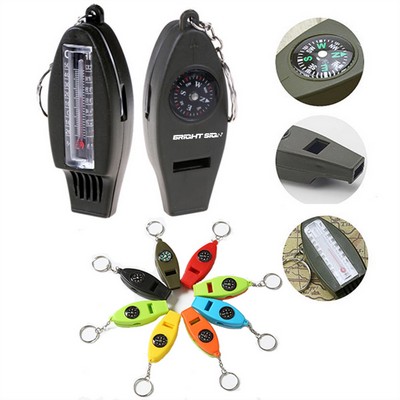 4-in-1 Survival Whistle with Clip