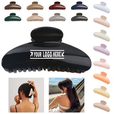 Glossy Half-Round Shark Hair Claw for Stylish Updos