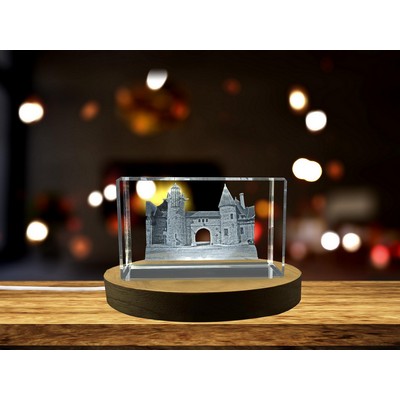 Schlossberg Castle 3D Engraved Crystal Award Trophy - Luxurious Austrian Landmark