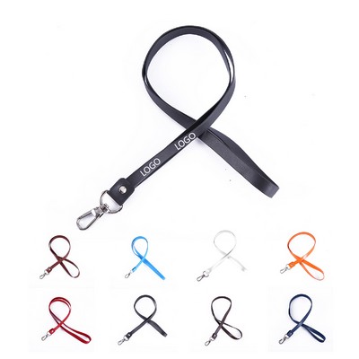 Leather Neck Badge Lanyard