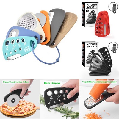 Compact 6-in-1 Kitchen Gadget Set w/ Stainless Steel Blades