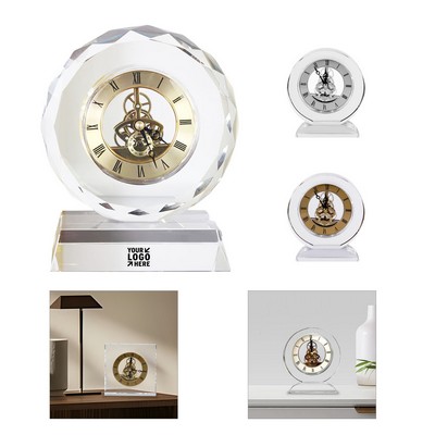 Crystal Tabletop Clock Award