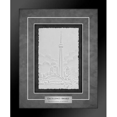 Toronto Skyline - Cast Paper Sculptured Art - Shadowbox Award