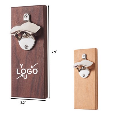 Wall-Mounted Wood Bottle Opener