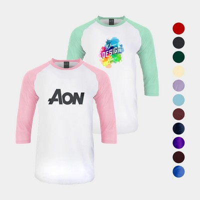 Men's Classic 3/4 Baseball Tee with White Body