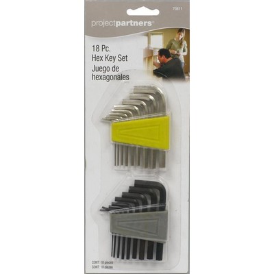 Allied Project Partners 18-Piece Sae And Metric Hex Key Set
