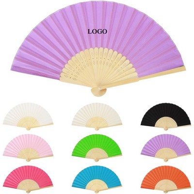 Elegant Full-Color Bamboo Hand Fan