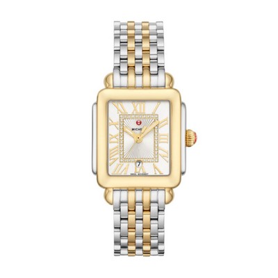 Deco Madison Mid Two-Tone 18K Gold-Plated Diamond Dial Watch