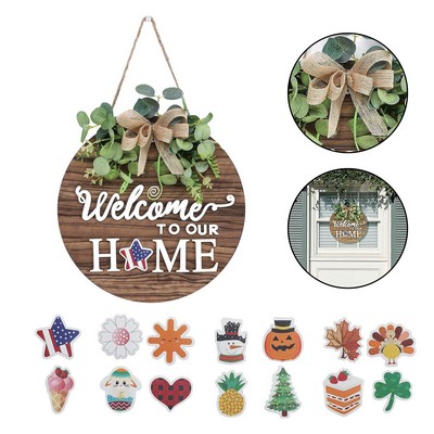 Seasonal Welcome Sign Front Door Decoration
