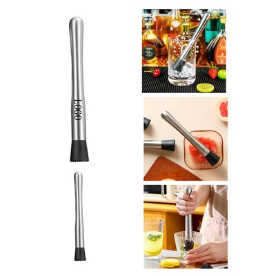 Stainless Steel Bar Muddler w/ Textured Base