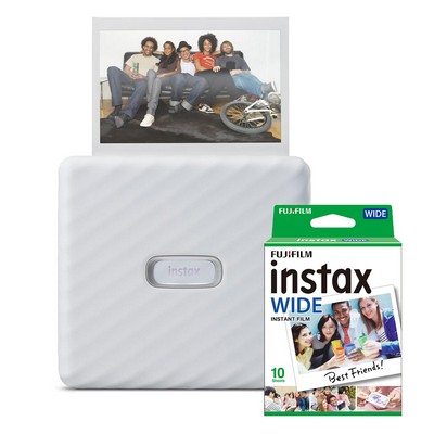 FujiFilm Instax Link Wide Smartphone Printer Bundle Ash White