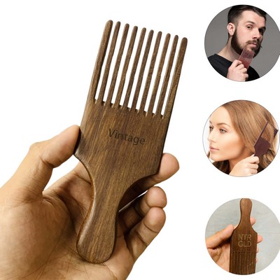Wooden Beard Pick for Men Afro Hair Lift Comb