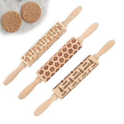 Christmas Wooden Rolling Pin