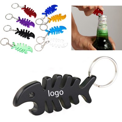 Fish Bone Bottle Opener Keychain