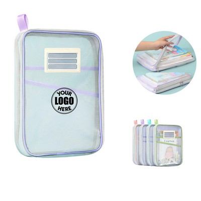 Large-Opening Mesh Zipper Student Pencil Case