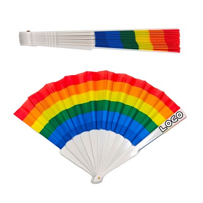 9" Folding Rainbow Fans