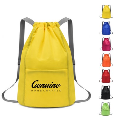 Waterproof Polyester Drawstring Gym Backpack