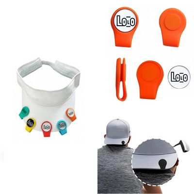 Magnetic Silicone Hat Clip with Golf Ball Marker