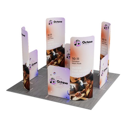MagLock 4-Corner Fabric Booth Display Kit G - 10'w x 10'h